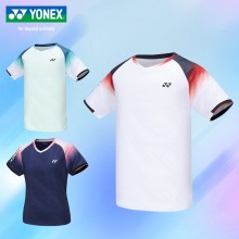 2024新款YONEX尤尼克斯羽毛球服短袖110154BCR/210154BCR男女款羽毛球服短袖